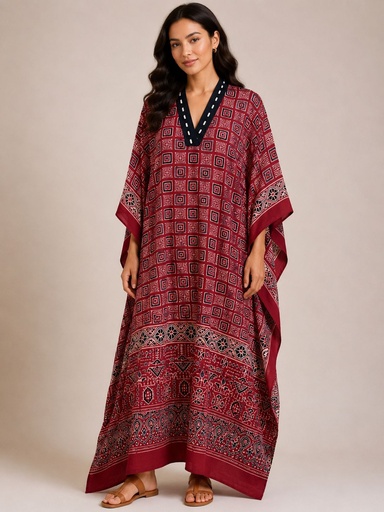 [KARH2250] Ajrakh Cotton Kaftans 4802 