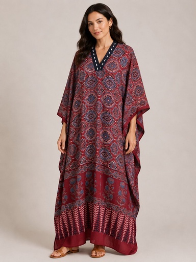 [KARH2250] Ajrakh Cotton Kaftans 4802 