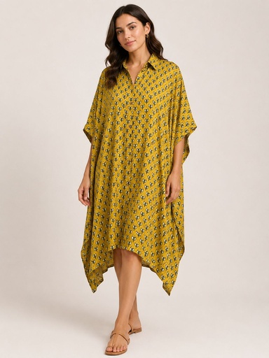 [KARH2450] Ajrakh Modal Shirt Kaftans 5015 