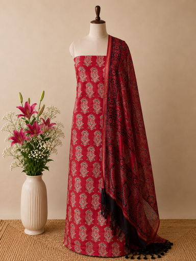 [SUMT3650] Kota Dupatta Ajrakh Suit 5025