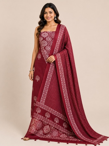 [SUMT3490] Ajrakh Muslin Suit 5025