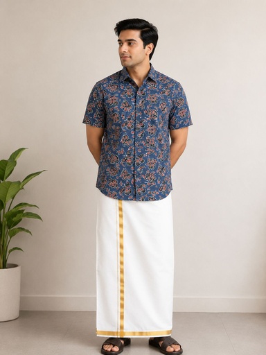 Ajrakh Cotton Mens Shirt 5049