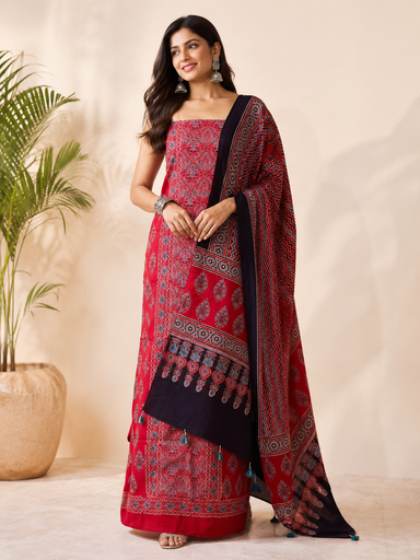 [SUMT3650] Premium Ajrakh Cotton Suit 5025