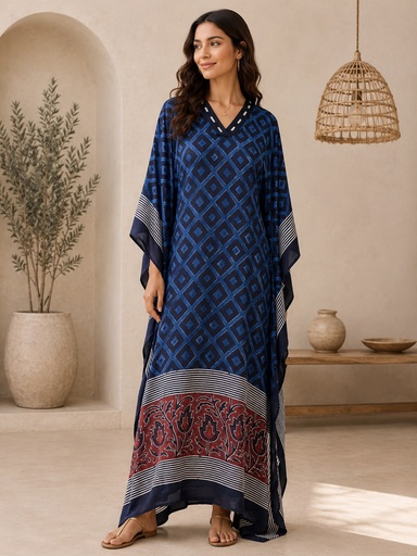 [KABL3650] Ajrakh Modal Kaftans 4803