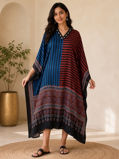 [KABL3650] Ajrakh Modal Kaftans 4803