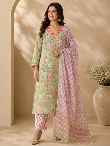 Pure Cotton Kurti Set 5043