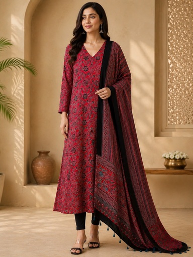 Ajrakh Modal Kurti Set 5012