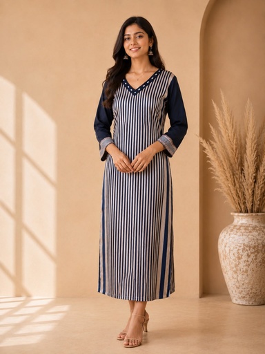 Ajrakh Mashru Silk Kurti 5053