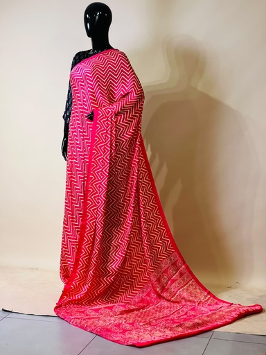 [SAKN2750] Ajrakh Semi Modal Silk Sarees 5018