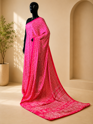 [SAKN2750] Ajrakh Semi Modal Silk Sarees 5018