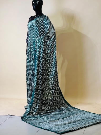 [SAKN2750] Ajrakh Semi Modal Silk Sarees 5018