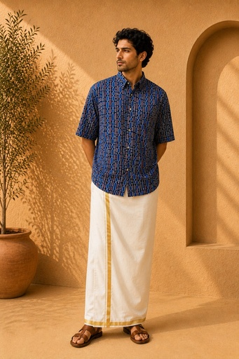 Ajrakh Modal Mens Shirt 5049