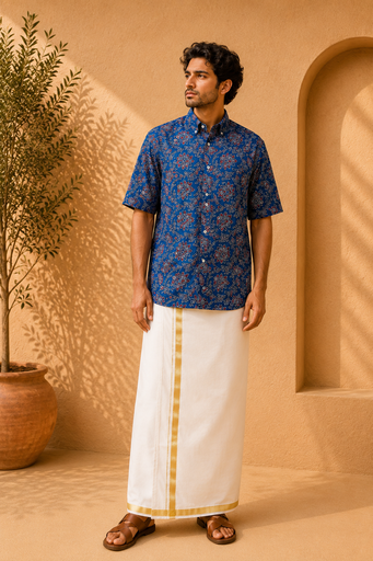 Ajrakh Modal Mens Shirt 5049