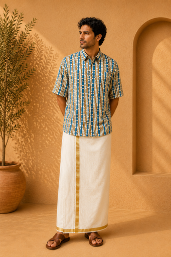 Ajrakh Modal Mens Shirt 5049