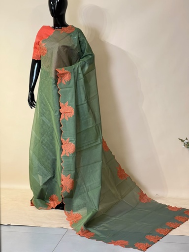 [SABA6950] Applique work Kota Silk Sarees 5012