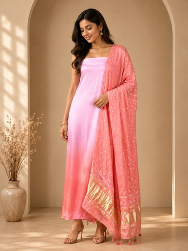 [SUMT4950] Plain Modal Suits with Bandhani Dupatta 5013