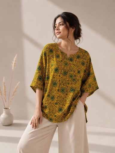 Ajrakh Modal Oversize Kurti 5015