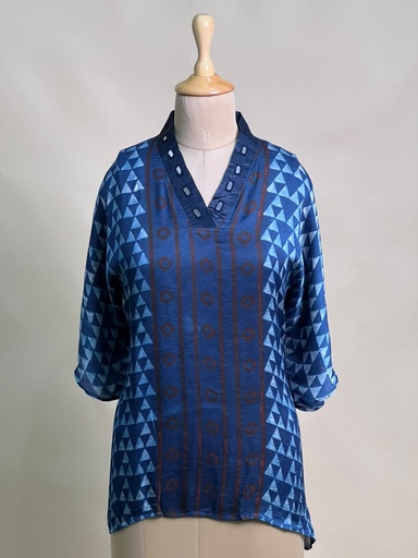 [KARH2450] Ajrakh Modal Short Kaftans 5015 